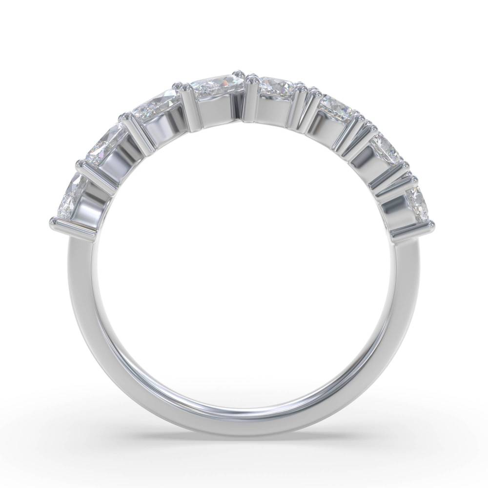 1.10Ct Round And Marquise Diamond Half And Half Eternity Ring W