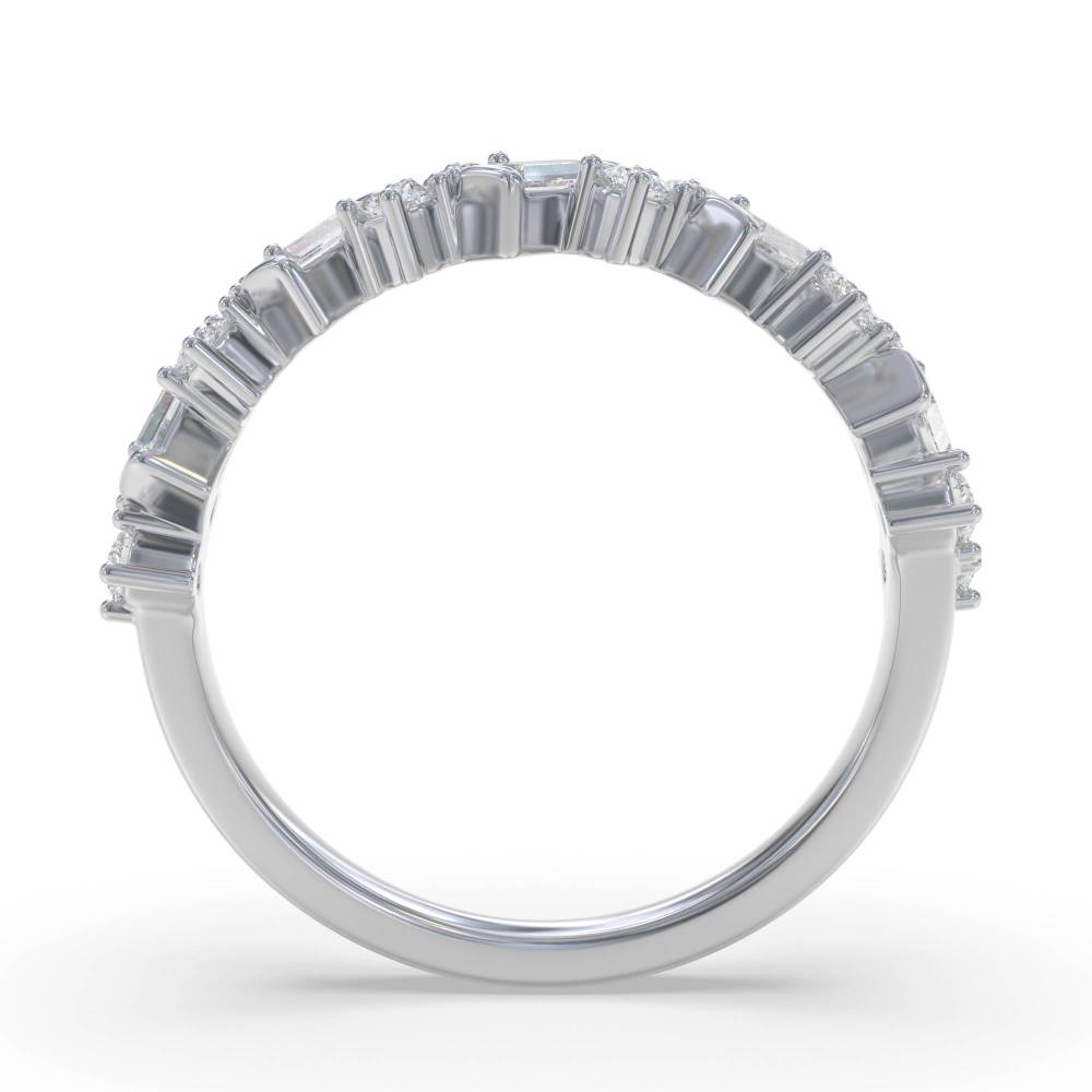 0.75Ct Baguette And Round Diamond Asymmetric Eternity Ring W