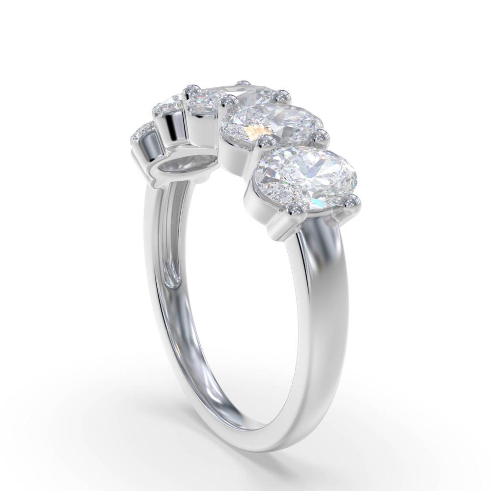 1.51Ct Oval Diamond 5 Stone Ring W