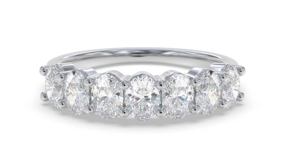 1.30ct Oval Diamond 7 Stone Ring set in White Gold