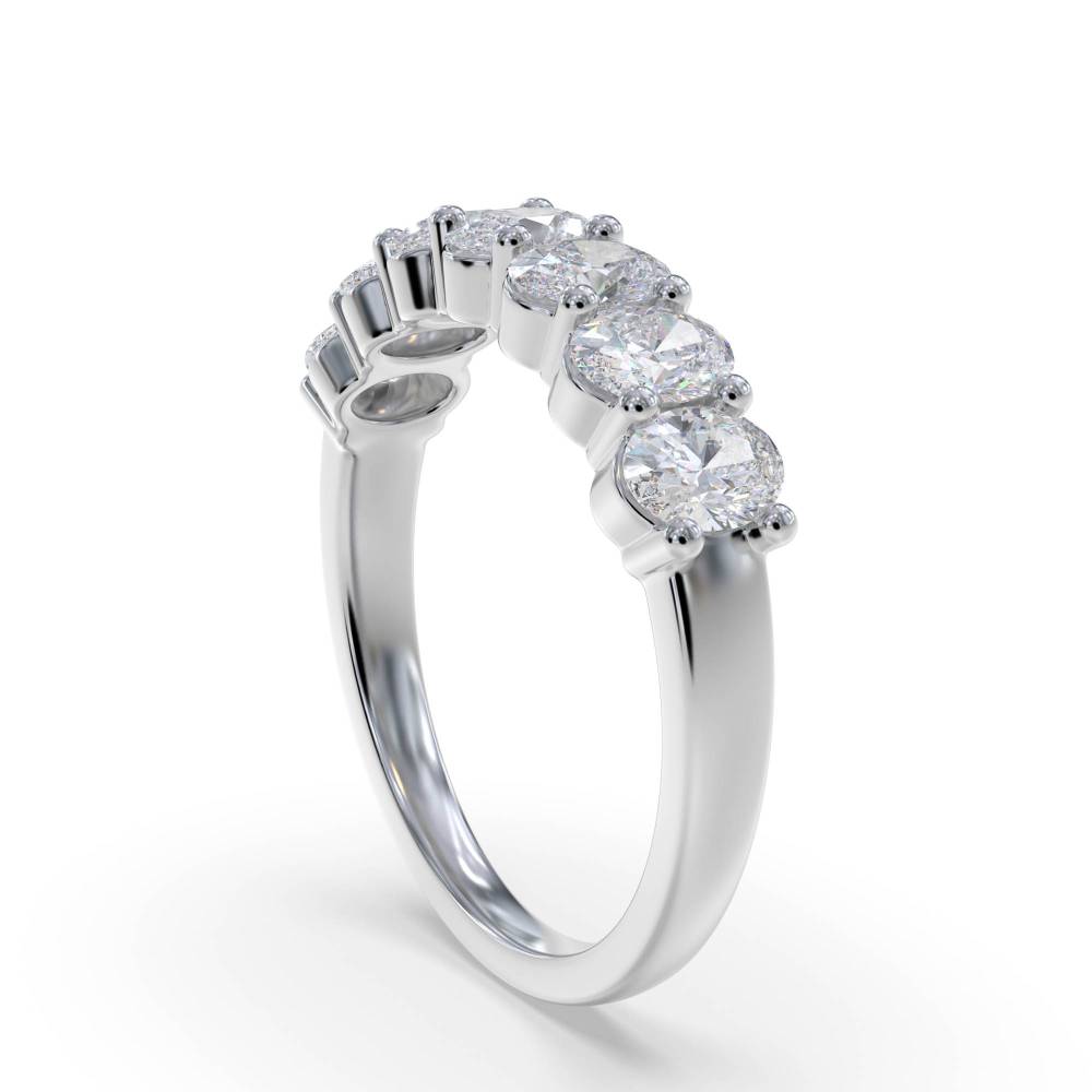 1.30ct Oval Diamond 7 Stone Ring set in White Gold