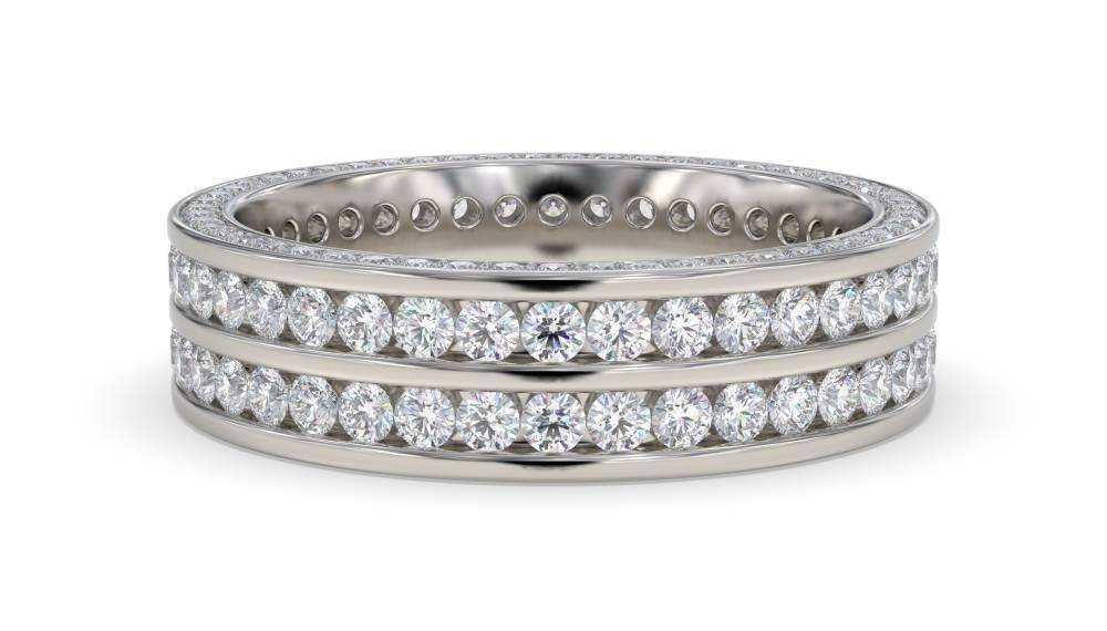 1.50ct 2 Row Diamond Full Eternity/Dress Ring P