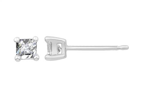0.30ct VS/EF Princess Diamond Stud Earrings W