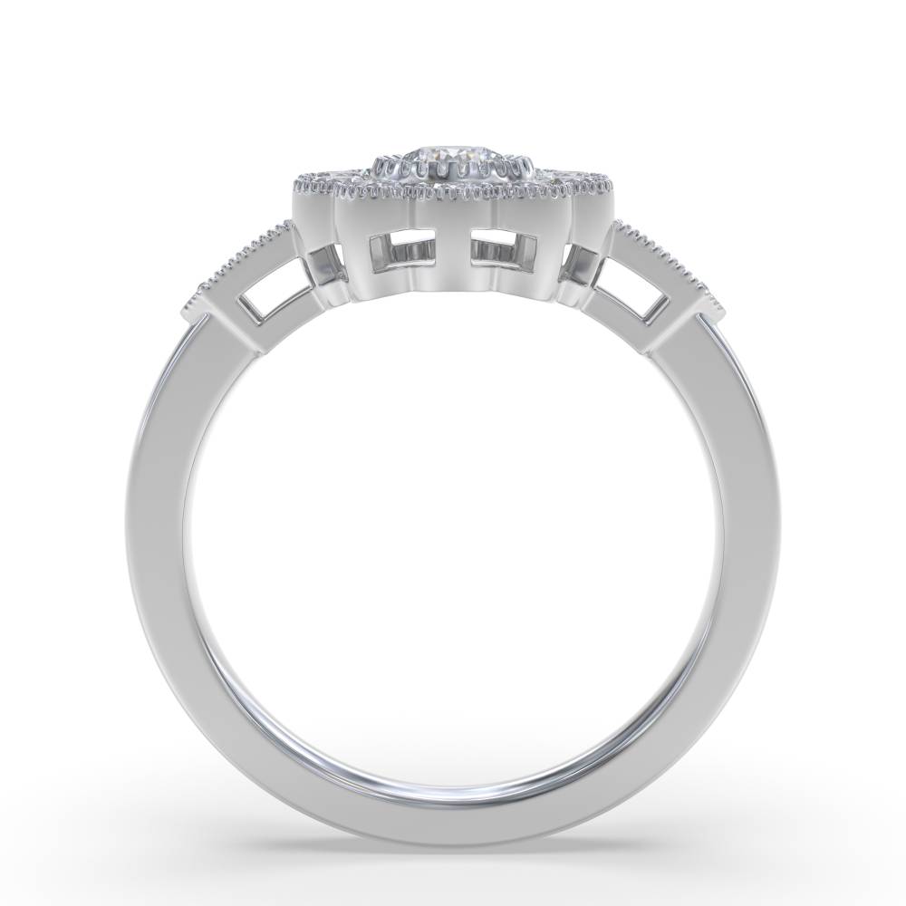 1.00ct Modern Round Diamond Designer Ring set in White Gold