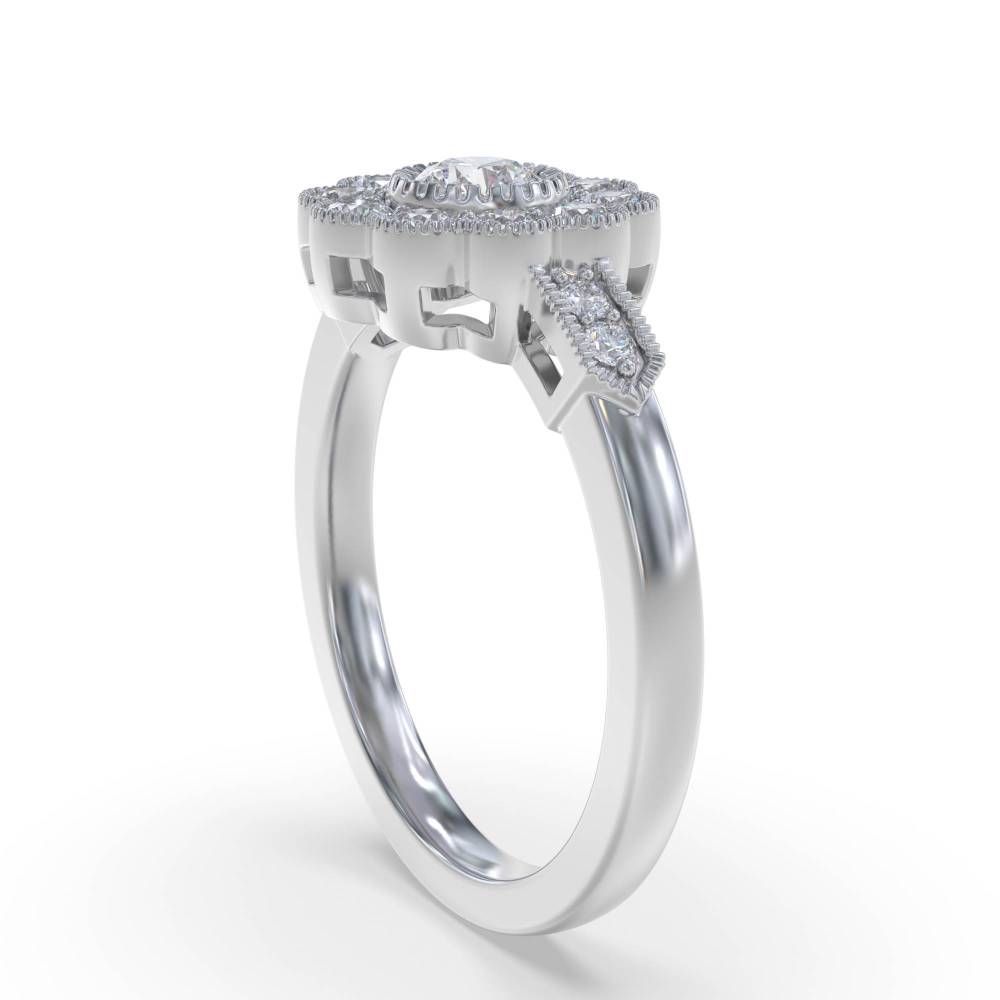 1.00ct Modern Round Diamond Designer Ring set in White Gold