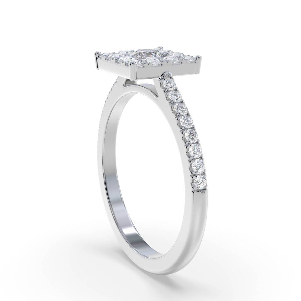 0.50ct Modern Round Diamond Cluster Ring set in White Gold