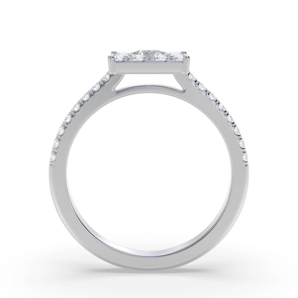 0.50ct Modern Round Diamond Cluster Ring set in White Gold