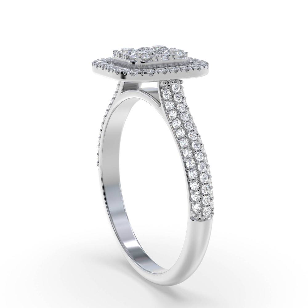 0.60ct Elegant Round Diamond Cluster Ring set in White Gold