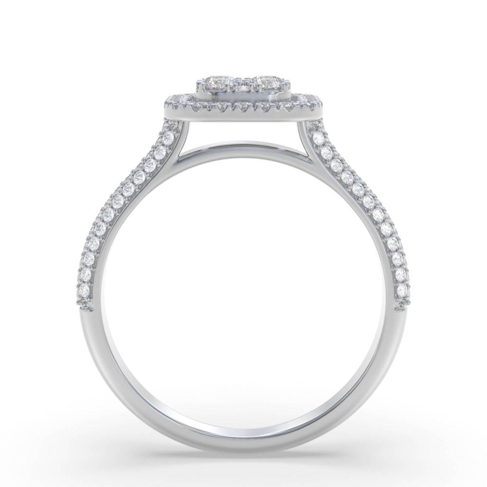 0.60ct Elegant Round Diamond Cluster Ring set in White Gold