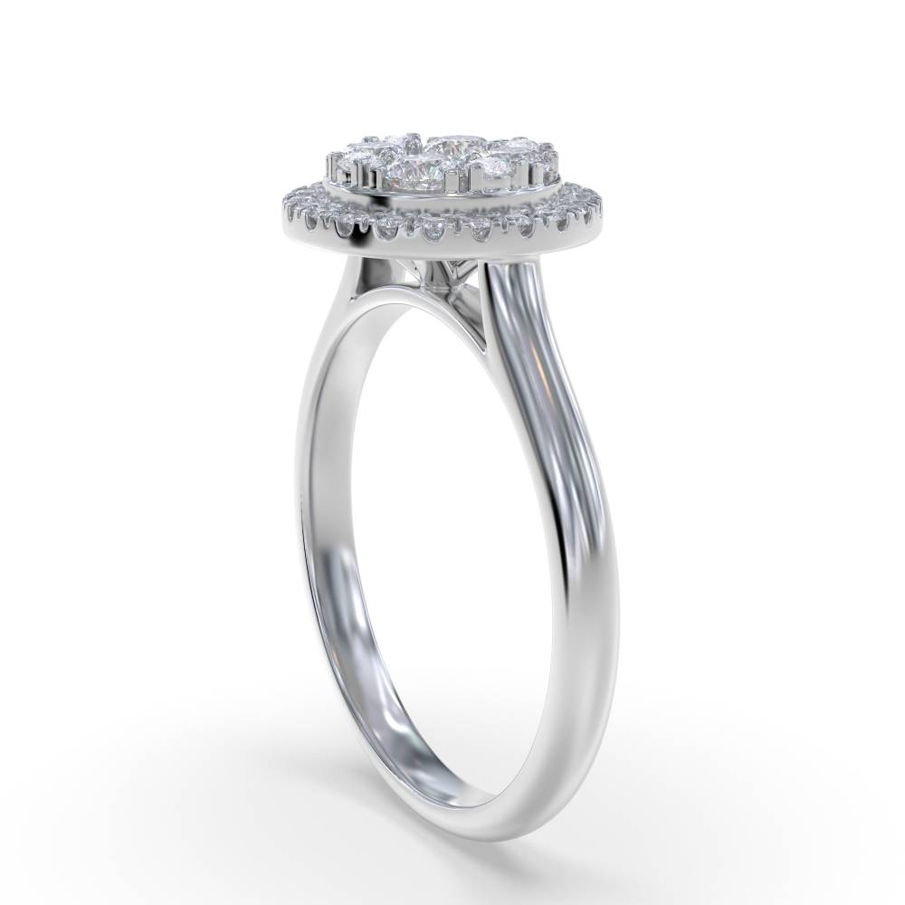 0.60ct Elegant Round Diamond Cluster Ring W