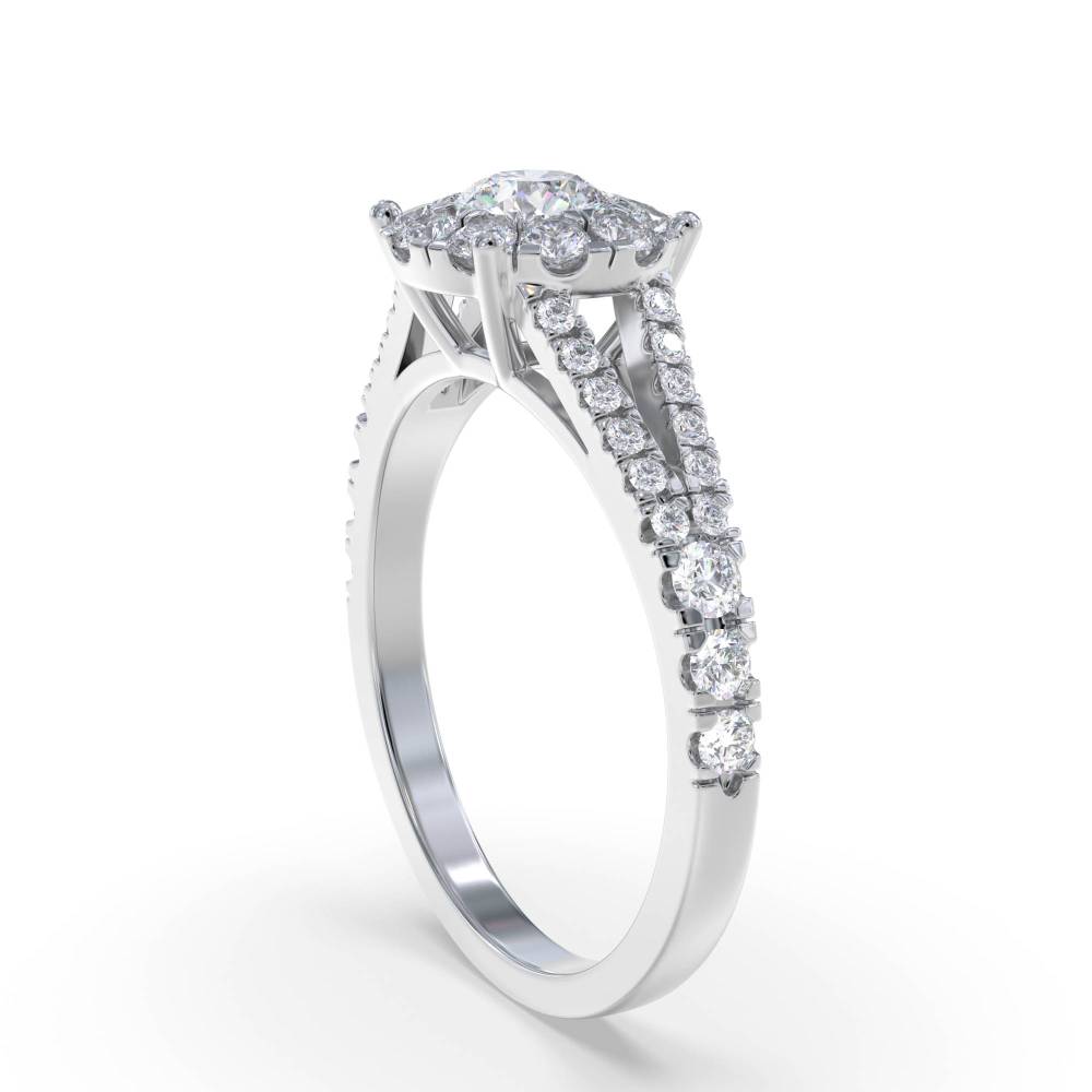 0.65ct Modern Round Diamond Designer Ring set in White Gold