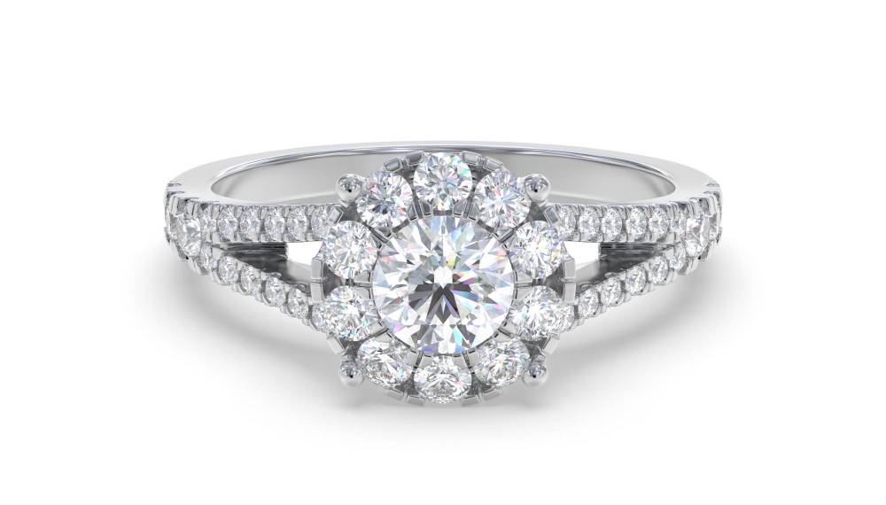 0.65ct Modern Round Diamond Designer Ring set in White Gold