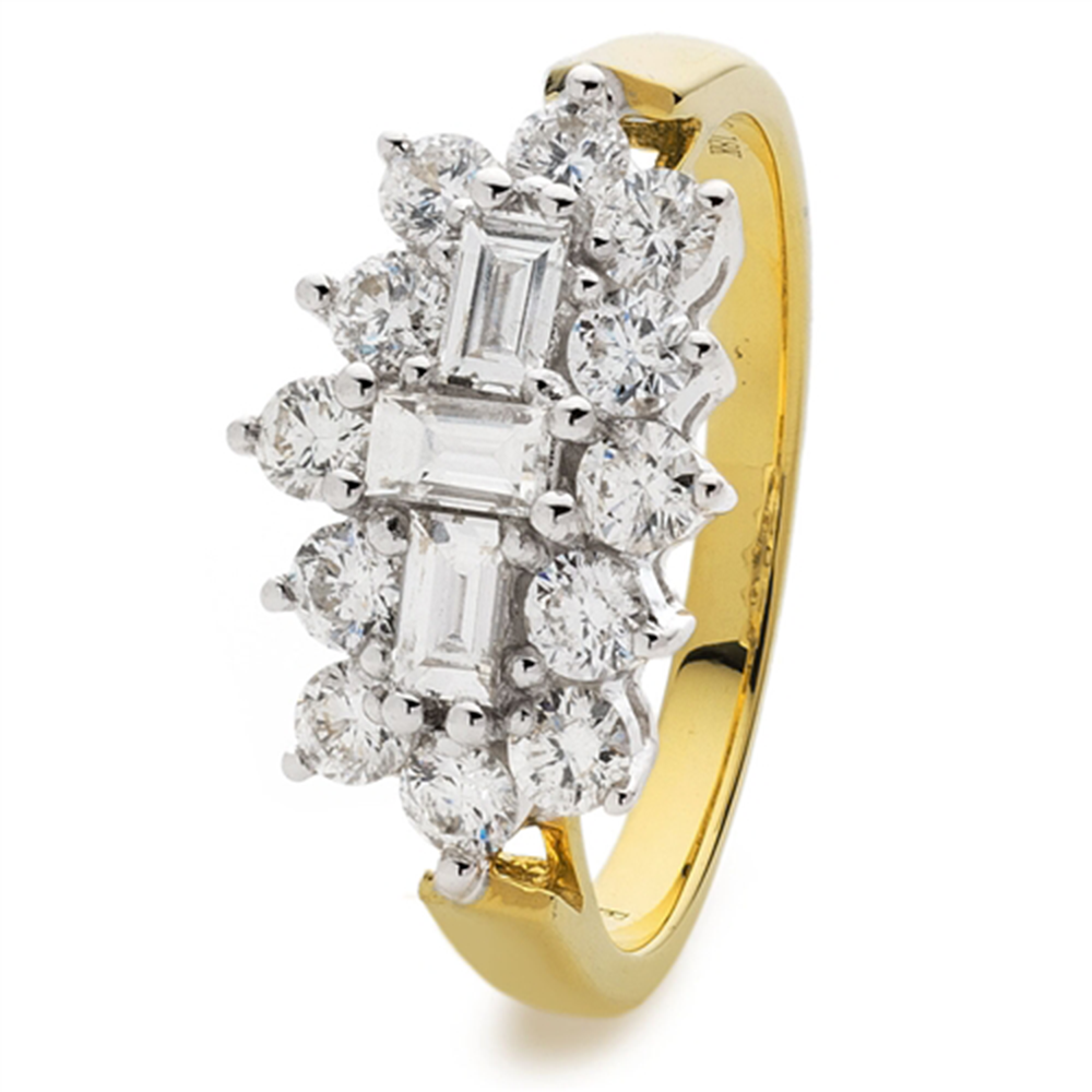 0.50ct Elegant Round & Baguette Diamond Dress Ring Y