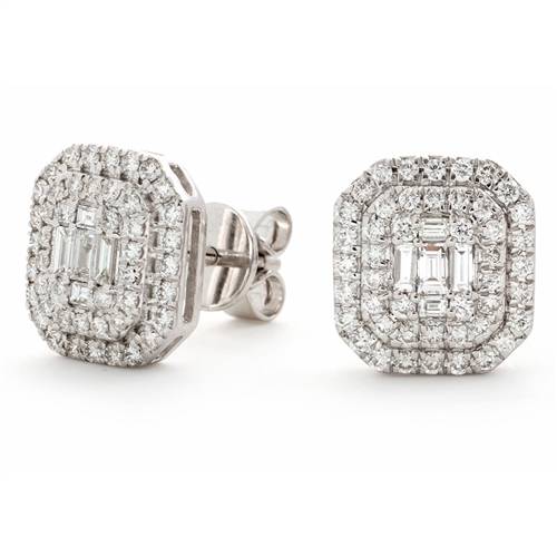 0.75ct Classic Diamond Cluster Earrings P