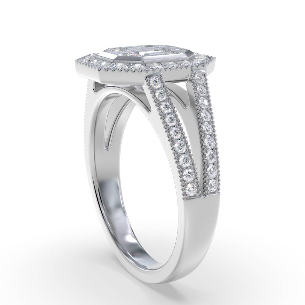 0.80ct Modern Round Diamond Designer Ring set in White Gold