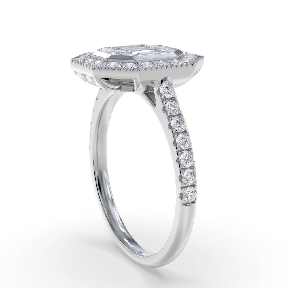 1.20ct Modern Round Diamond Designer Ring set in White Gold