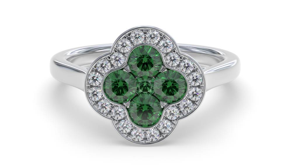 0.50ct EF/VS Emerald and Diamond Designer Ring W