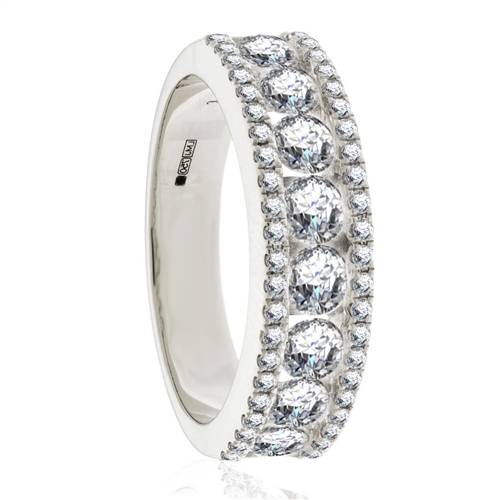 0.50ct Elegant Round Diamond Multi Row Dress Ring set in White Gold