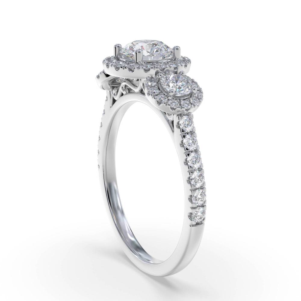 1.40ct Modern Round Diamond Designer Ring set in White Gold