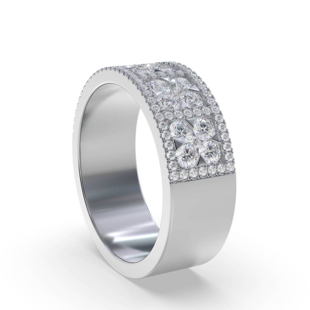 0.90ct Elegant Round Diamond Designer Ring set in White Gold