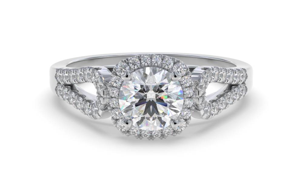 1.00ct Modern Round Diamond Designer Ring set in White Gold