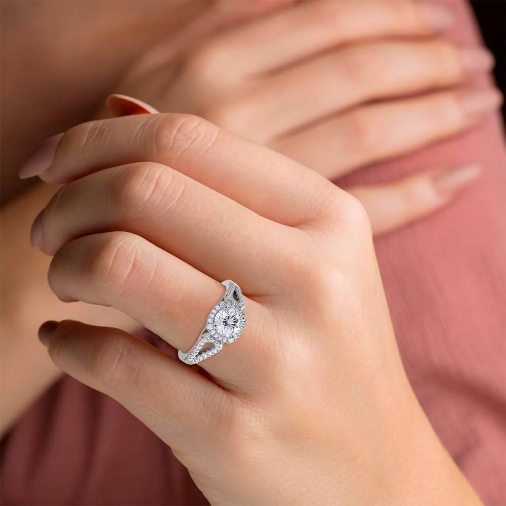 1.00ct Modern Round Diamond Designer Ring set in White Gold