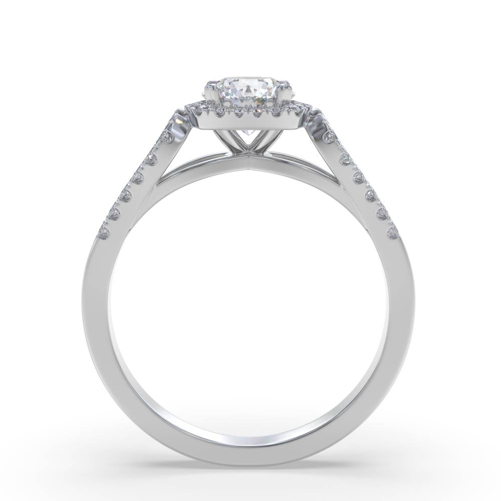 1.00ct Modern Round Diamond Designer Ring set in White Gold