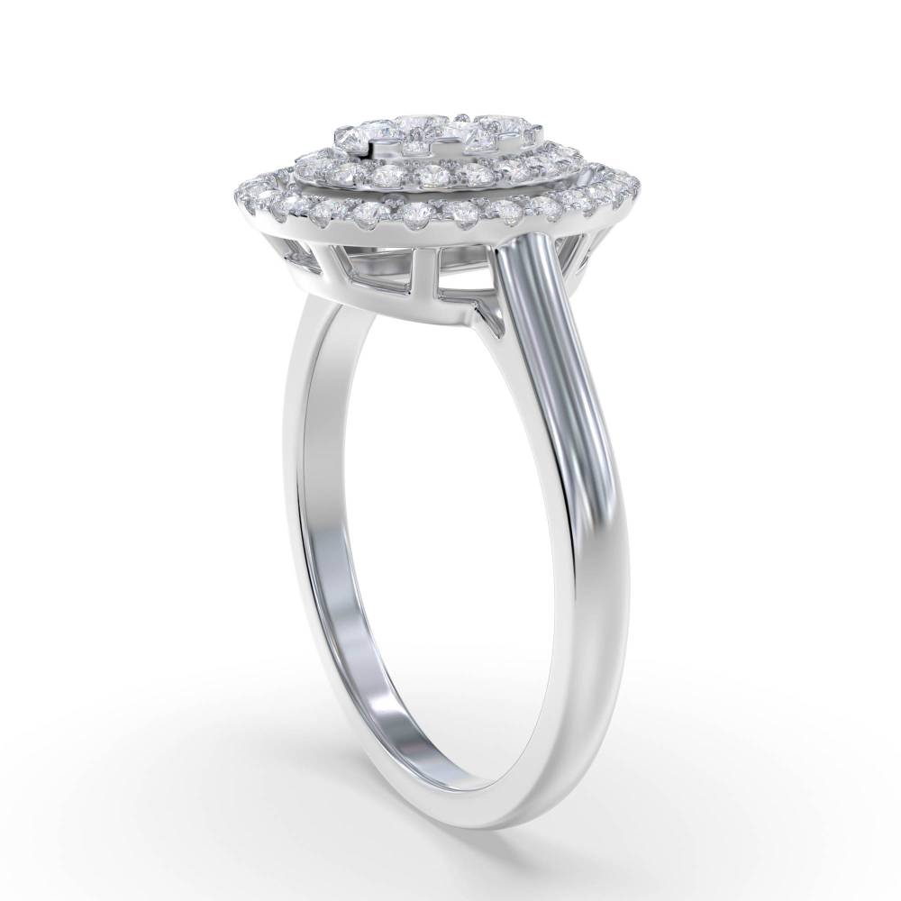 0.80ct Elegant Round Diamond Cluster Ring W