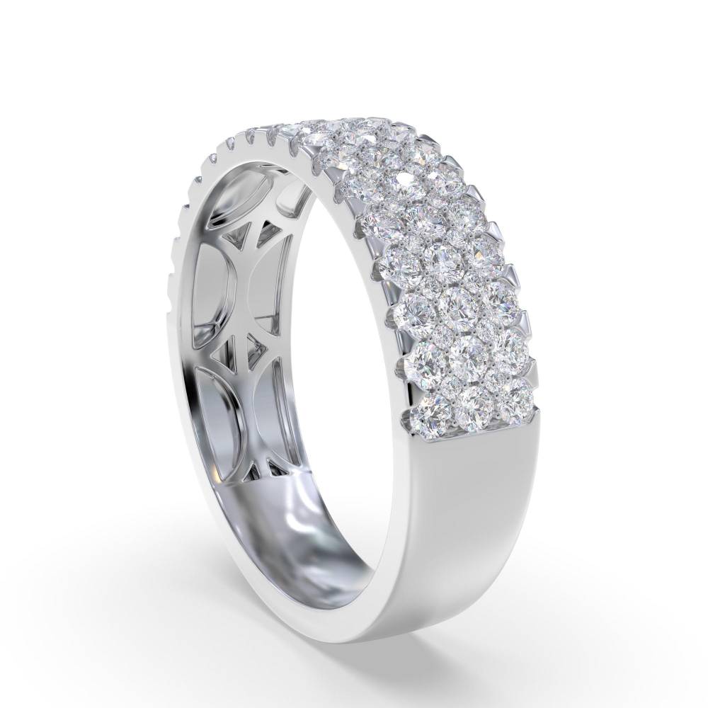 1.10ct Elegant Round Diamond Multi Row Dress Ring set in White Gold