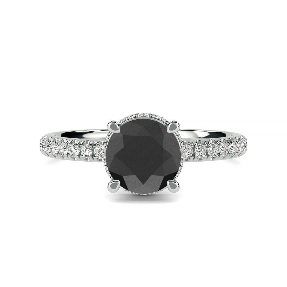 Black Diamond Shoulder Set Ring P