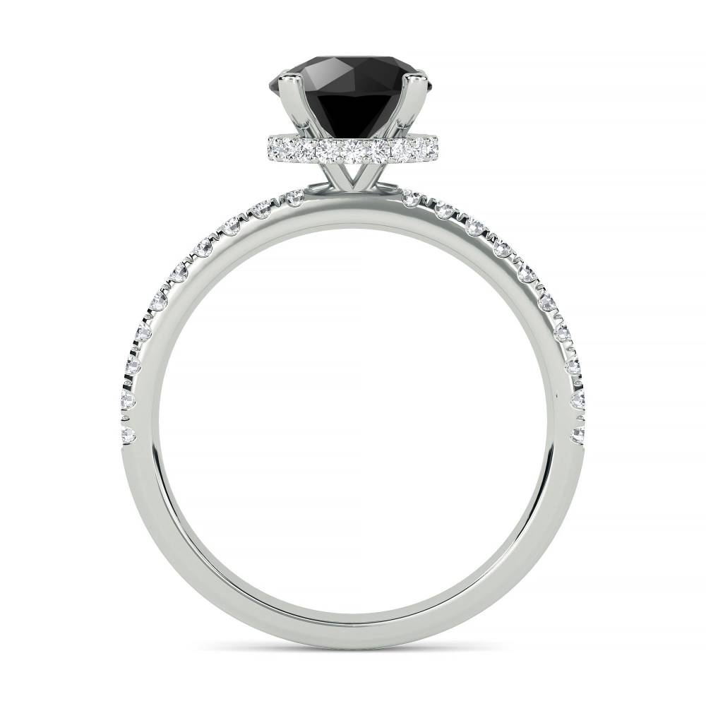 Black Diamond Shoulder Set Ring P