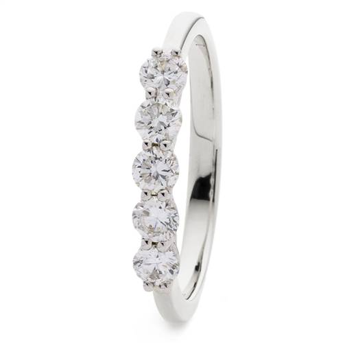 0.75ct VS/FG Round 5 Stone Diamond Ring set in White Gold