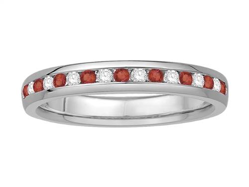 2mm Red Ruby And Diamond Eternity Ring W