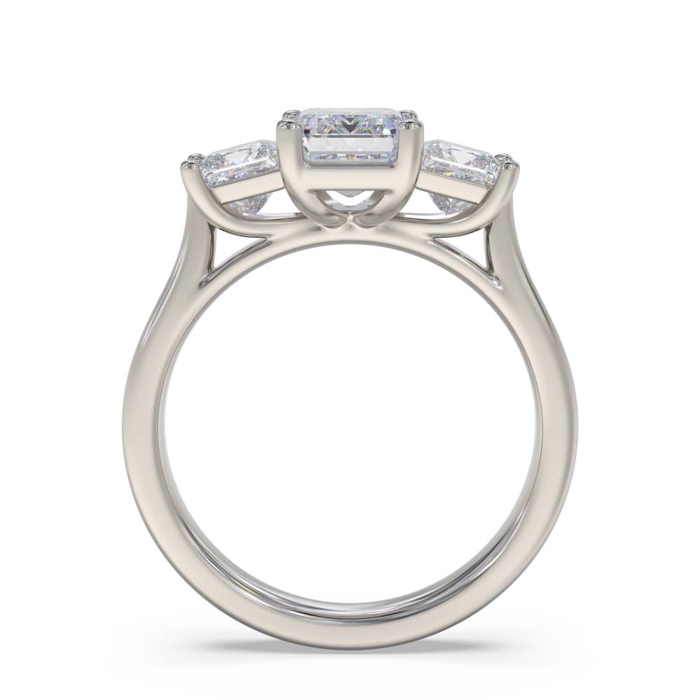 Classic Emerald & Princess Diamond Trilogy Ring P