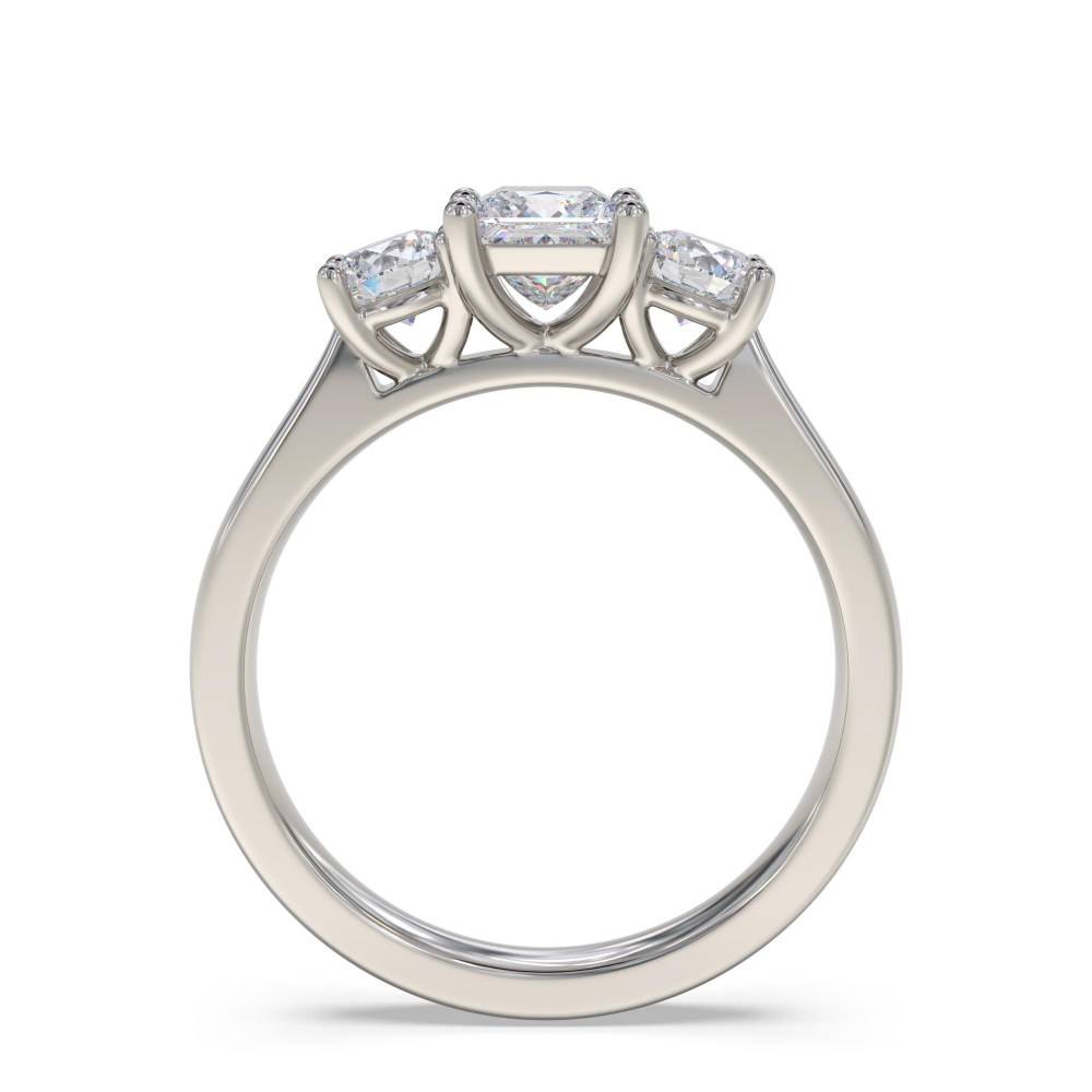 Stylish Pear & Round Diamond Trilogy Ring P