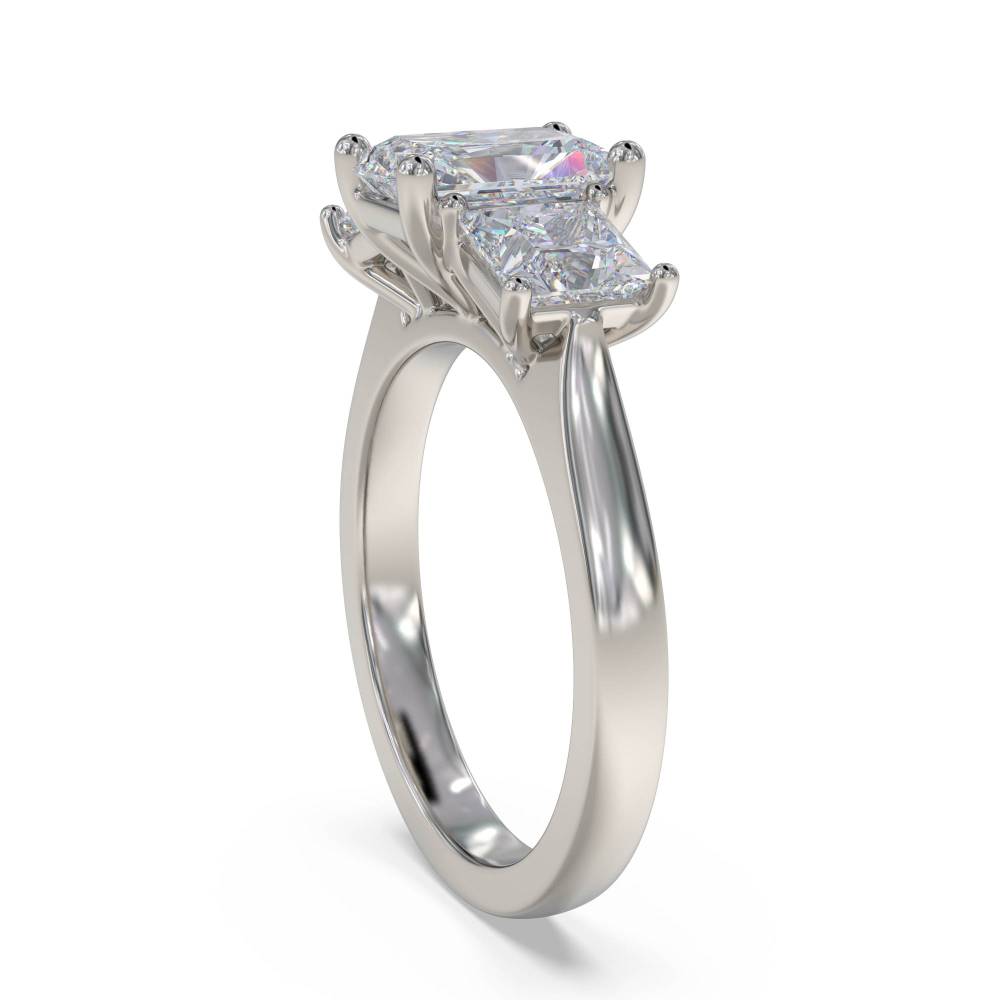 Simple Radiant & Princess Diamond Trilogy Ring P