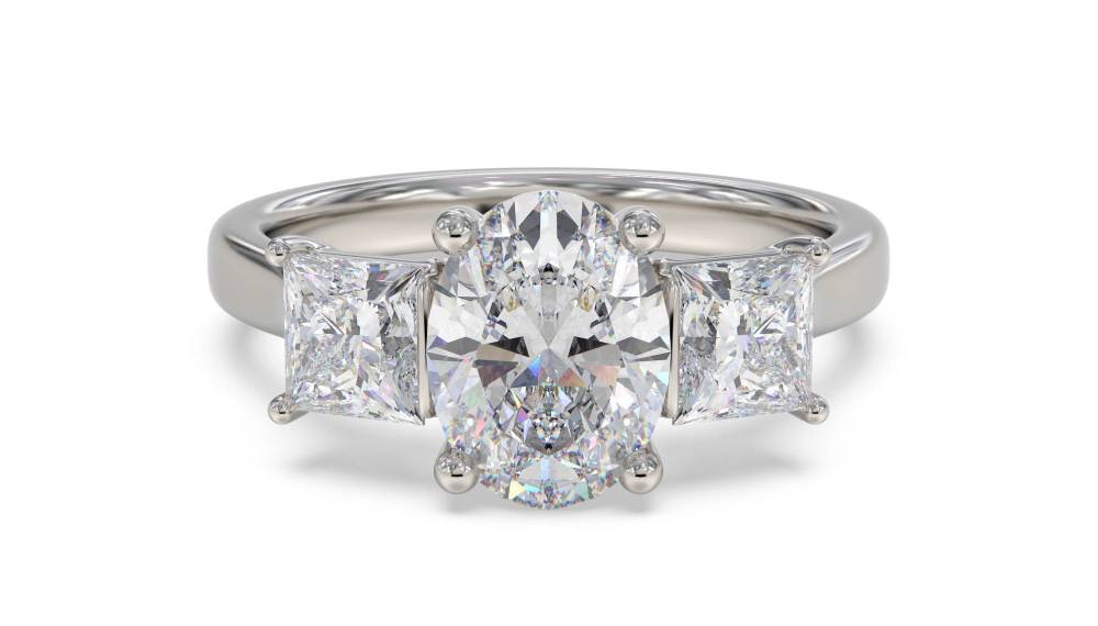 Traditional Oval & Princess Diamond Trilogy Ring P