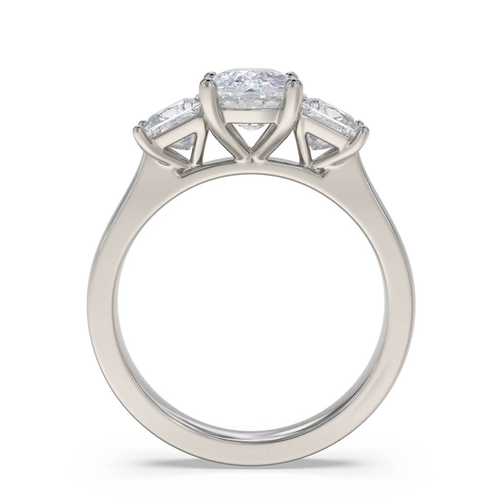 Simple Oval & Princess Diamond Trilogy Ring P