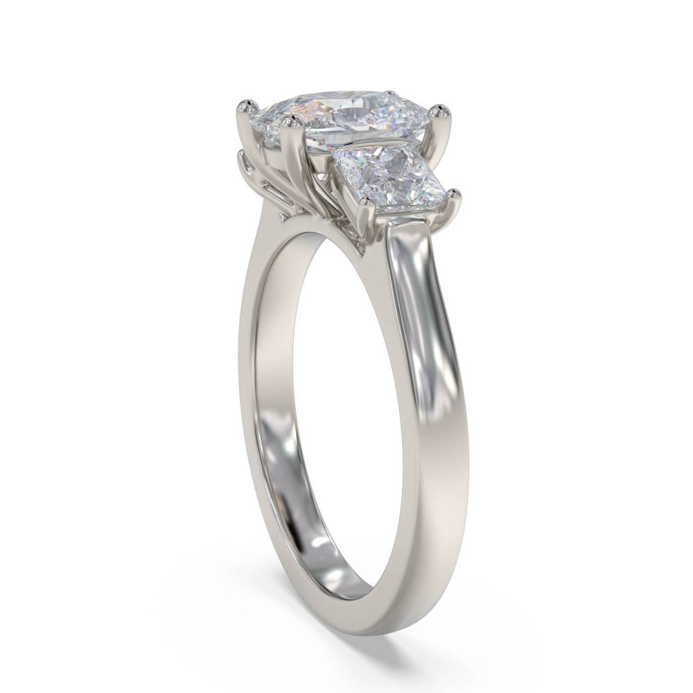 Simple Oval & Princess Diamond Trilogy Ring P