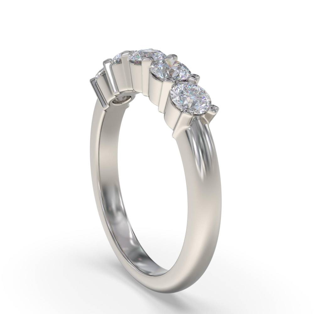 DHMT05100 5 Stone Round Diamond Half Eternity Ring P