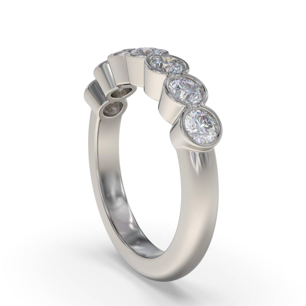 DHMT07072 7 Stone Round Diamond Half Eternity Ring P