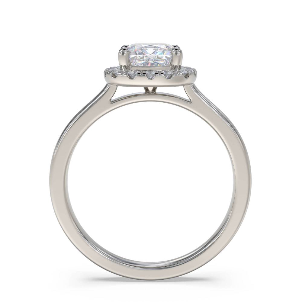 Cushion Diamond Single Halo Ring P