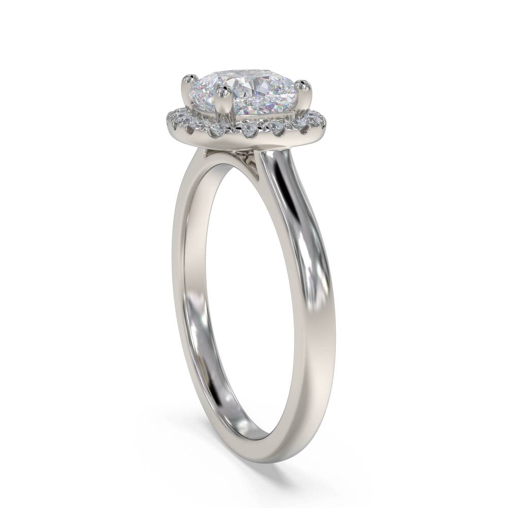 Cushion Diamond Single Halo Ring P