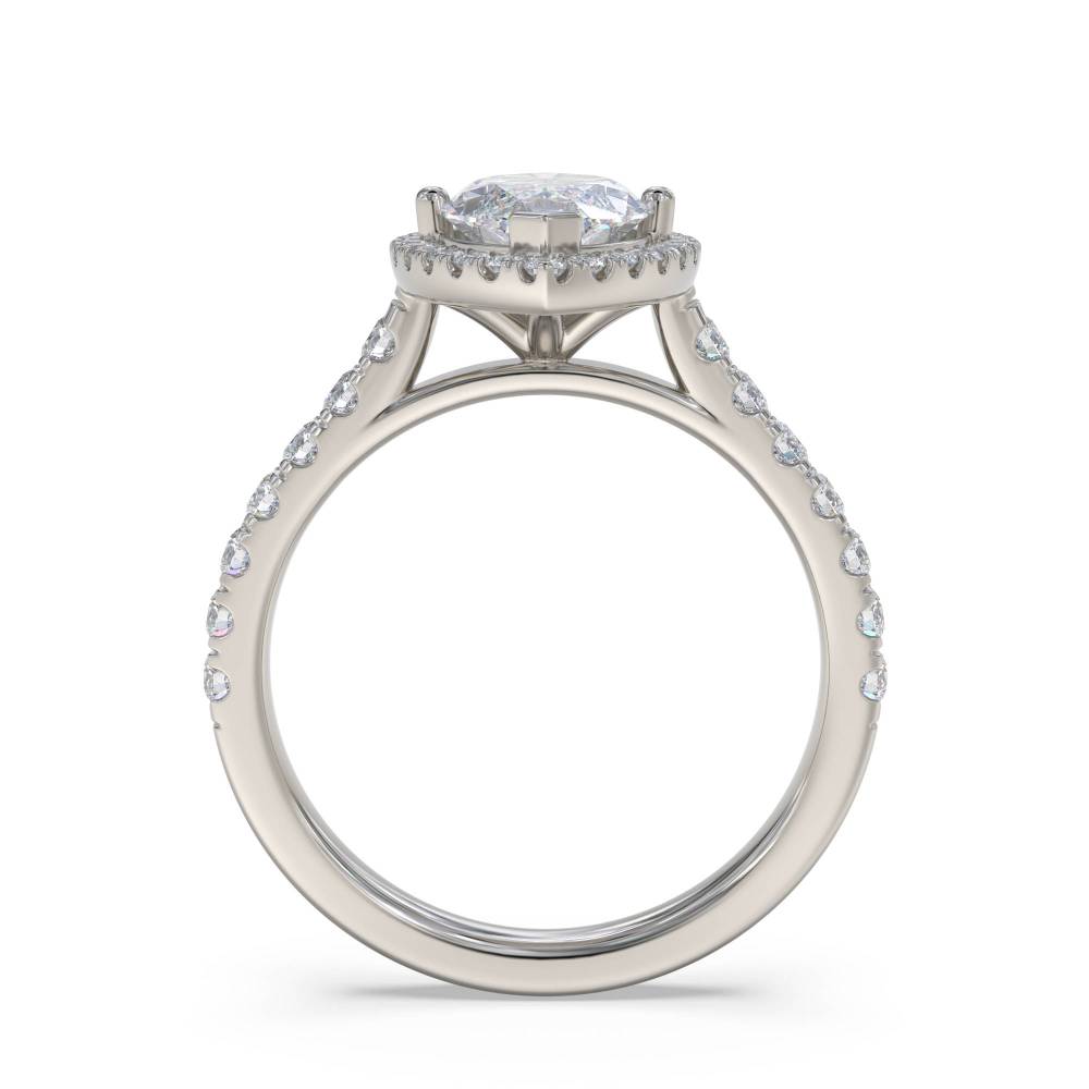 Marquise Diamond Single Halo Shoulder Set Ring P