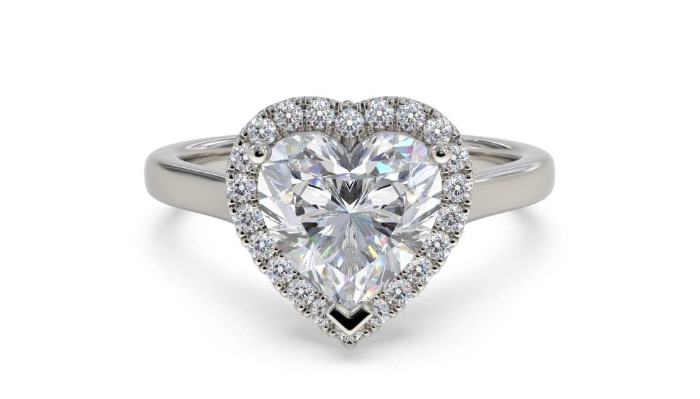 Heart Diamond Single Halo Ring P
