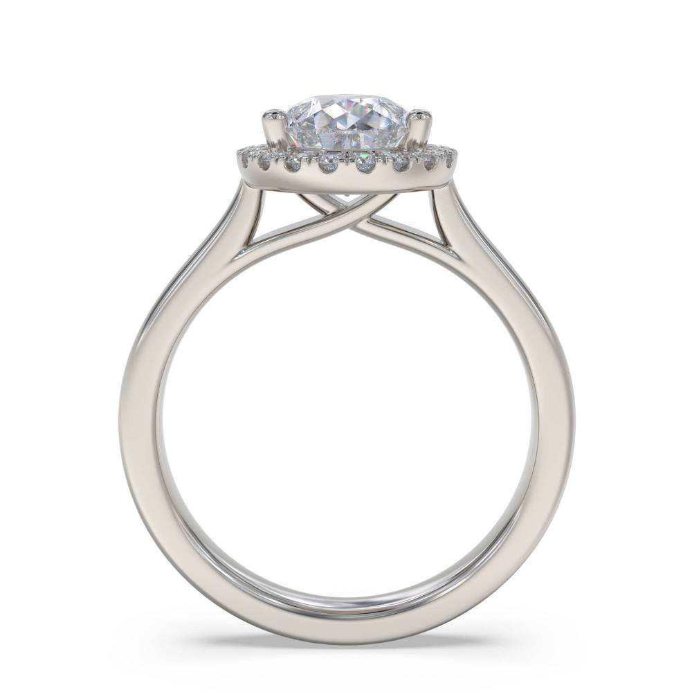 Pear Diamond Single Halo Ring P