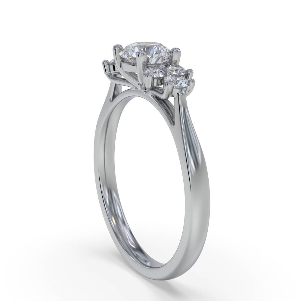 0.80ct Elegant Round Diamond Cluster Ring set in White Gold