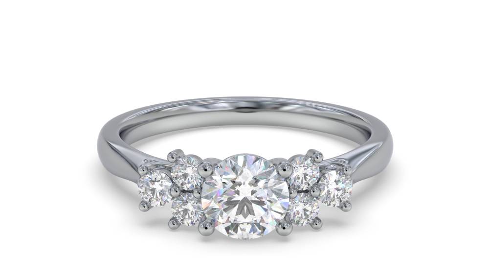 0.80ct Elegant Round Diamond Cluster Ring set in White Gold