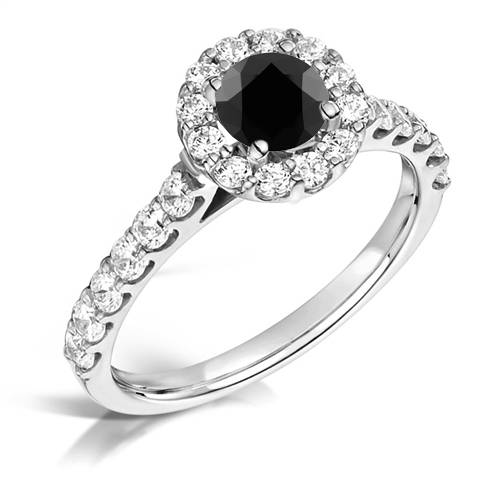 Black Diamond Shoulder Set Ring P