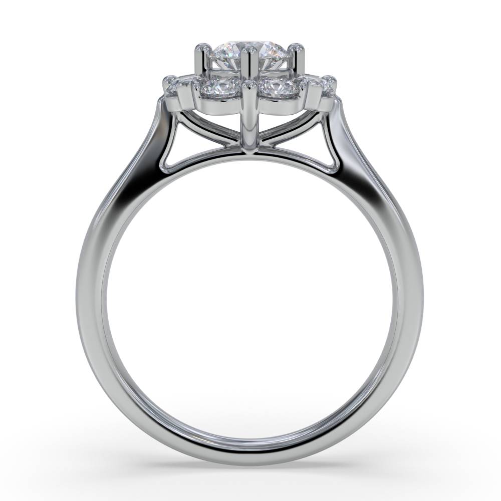 0.90ct Elegant Round Diamond Cluster Ring set in White Gold